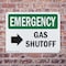 Signmission Gas Shutoff (Right Arrow) With Symbol, 10 in W x Rectangle, Plastic OS-2PACK-EM-P-710-L-10389 - alternate 8